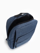 Рюкзак городской на молнии, с карманами, отделом для ноутбука, USB портом, однотонный, размер 30×12×43 см, синий - Фото 10