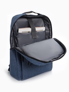 Рюкзак городской на молнии, с карманами, отделом для ноутбука, USB портом, однотонный, размер 30×12×43 см, синий - Фото 4