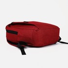 Рюкзак мужской на молнии, 4 наружных кармана, с USB, цвет бордовый - Фото 3