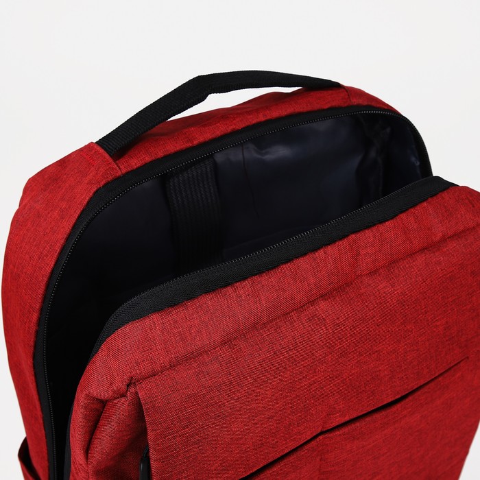 Рюкзак Флай, 30*12*43 см, отд на молнии, 4 н/кармана, USB, бордовый