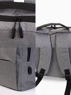 Рюкзак городской на молнии, с USB, 4 кармана, размер 30×12×43 см, серый - Фото 4