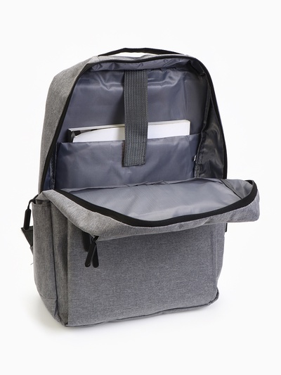 Рюкзак городской на молнии, с USB, 4 кармана, размер 30×12×43 см, серый