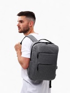 Рюкзак городской на молнии, с USB, 4 кармана, размер 30×12×43 см, серый - Фото 13