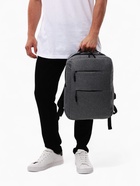 Рюкзак городской на молнии, с USB, 4 кармана, размер 30×12×43 см, серый - Фото 14