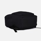 Рюкзак молодёжный из текстиля на молнии, 3 кармана, цвет чёрный - фото 9930385