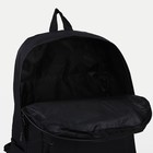 Рюкзак молодёжный из текстиля на молнии, 3 кармана, цвет чёрный - фото 9930386