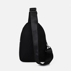 Сумка-слинг мужская из текстиля, отверстие для наушников, цвет чёрный - фото 24251605