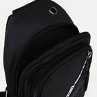 Сумка-слинг мужская из текстиля, отверстие для наушников, цвет чёрный - фото 24251608