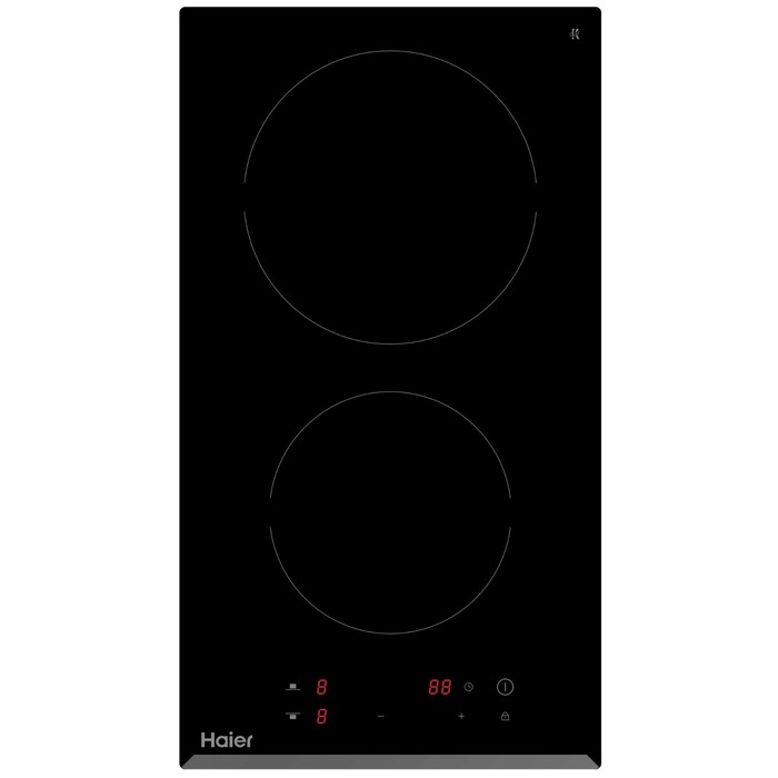 Варочная панель Haier HHY-C32RVB, электрическая, 2 конфорки, чёрная - Фото 1
