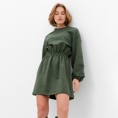 Платье с кулиской женское MINAKU: Casual Collection, хаки, размер 42