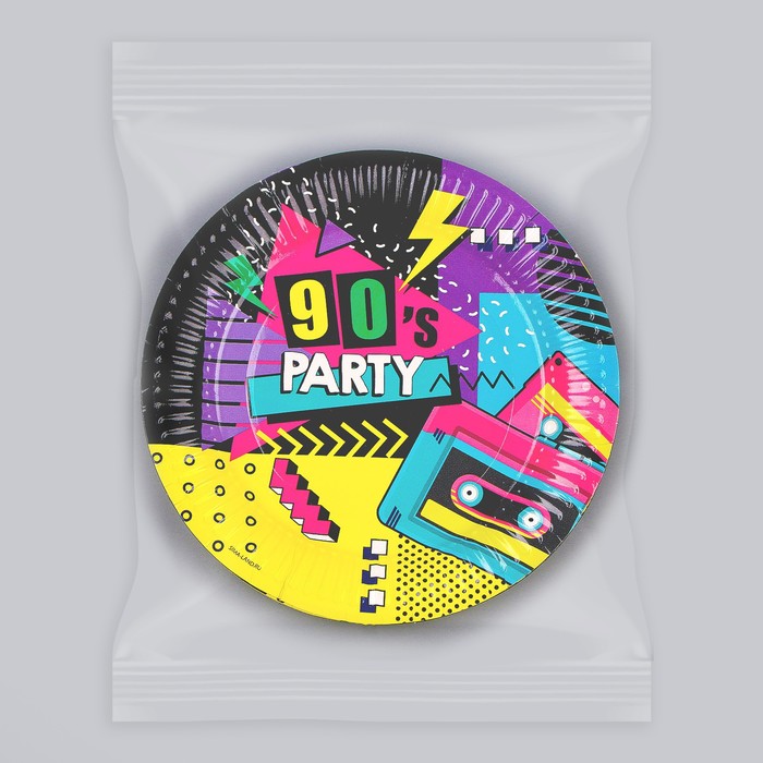 Тарелка бумажная «90-е»,18 см, в наборе 6 шт. 9820433