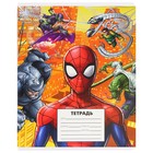 Тетрадь в клетку 24 листа, 5 видов МИКС, тиснение, обложка мелованный картон, «Человек-паук» - Фото 11