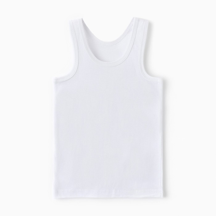 Майка для мальчика, цвет белый, рост 122-128 см