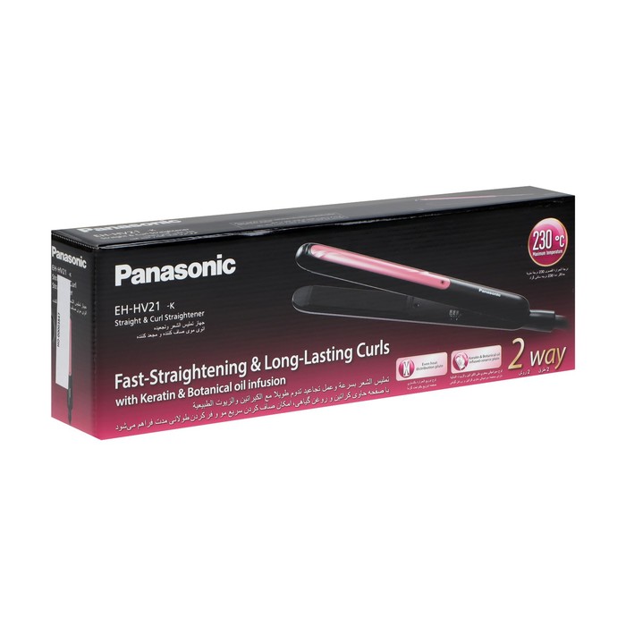 Выпрямитель PANASONIC К615, 3 режима, шнур 2 м, чёрно-розовый