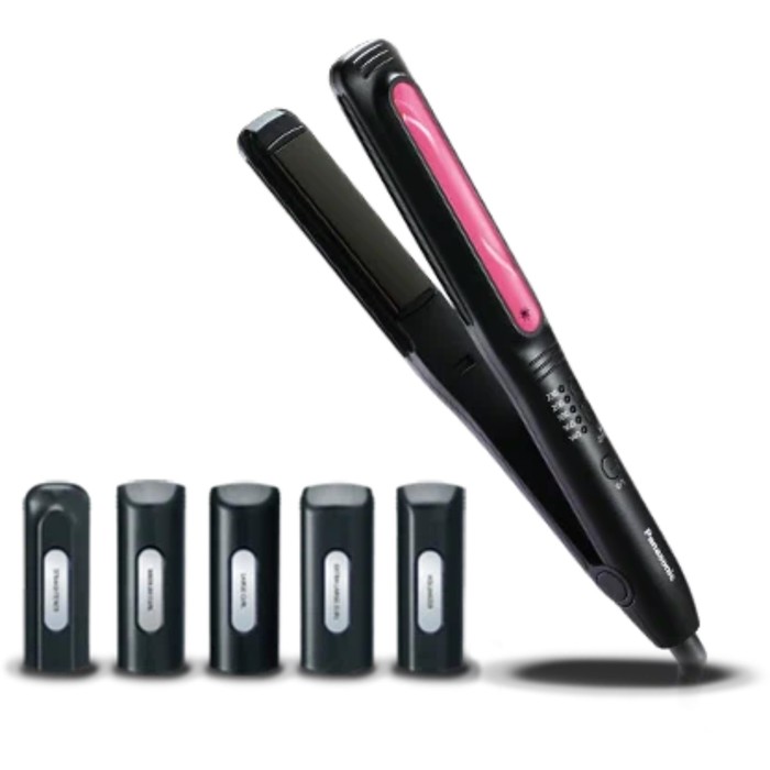 Выпрямитель PANASONIC EH-HV52-K615, 230°С, 5 режимов, керамика, шнур 2 м, чёрно-розовый - Фото 1