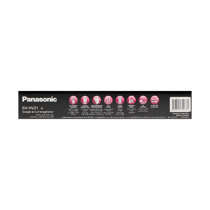Выпрямитель PANASONIC EH-HV21-K685, 3 режима, шнур 2 м, чёрн/розовый