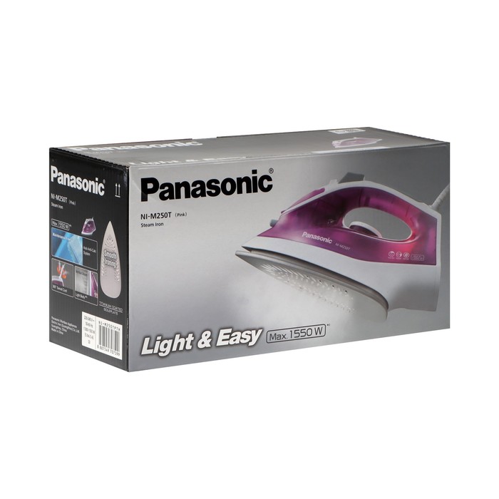 Утюг PANASONIC NI-M 250TPTH PINK, 1550 Вт, 15 г/мин, пар удар 75 г/мин, 210 мл, розовый - фото 51329641