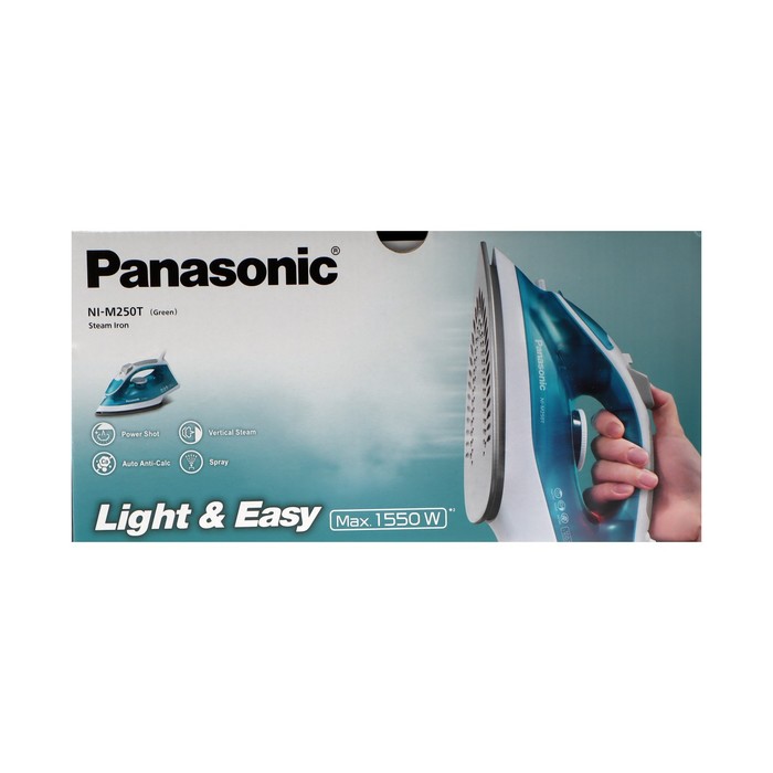 Утюг PANASONIC NI-M 250TGTH GREEN, 1550 Вт, 15 г/мин, пар удар 75 г/мин, 210 мл, зелёный - фото 51329650