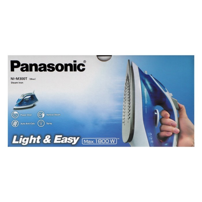 Утюг PANASONIC NI-M 300TATH BLUE, 1800 Вт, 20 г/мин, пар удар 80 г/мин, 210 мл, синий - фото 51329654