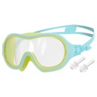 Маска для плавания детская ONLYTOP, беруши, цвет голубой/жёлтый - Фото 3