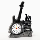 Будильник «Гитара», дискретный ход, с карандашницей, 15.5×22×5.5 см, от батарейки АА, серебро - Фото 2