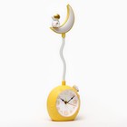 Часы - будильник с подсветкой "Полумесяц", детские, дискретный ход, 1АА, 10х32х6 см, микс - Фото 2