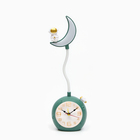 Часы - будильник с подсветкой "Полумесяц", детские, дискретный ход, 1АА, 10х32х6 см, микс - Фото 5