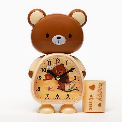 Будильник «Мишка», дискретный ход, от батарейки 1×АА, 17×4×12 см