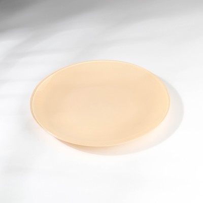 Тарелка «Айвори», стеклянная, d=21 см, цвет бежевый
