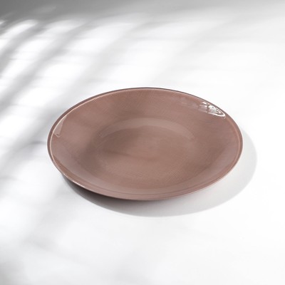 Тарелка «Мокко», стеклянная, d=21 см, цвет коричневый