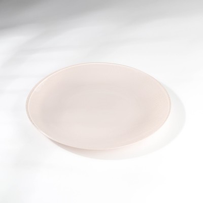 Тарелка «Капучино», стеклянная, d=21 см, цвет серый