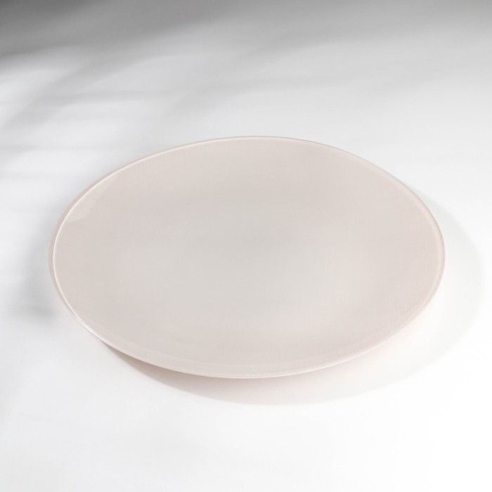 Тарелка «Капучино», стеклянная, d=28 см, цвет серый - Фото 1