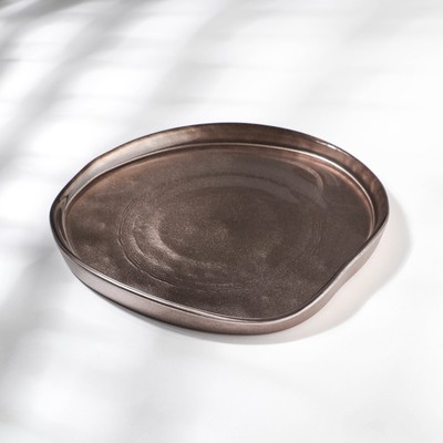 Тарелка Trend, d=18 см, с бортом, стекло, коричневая