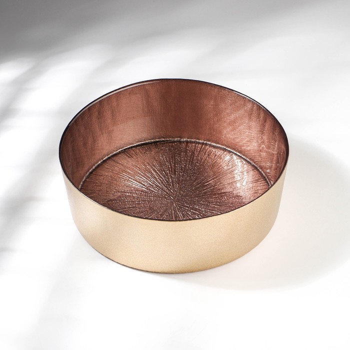 Блюдо с бортом Victoria Marrone, стеклянная, d=21 см - Фото 1