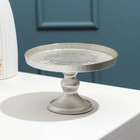 Блюдо «Кувшинка Нимфея», d=16 см, на ножке, стекло, серебристое - Фото 2