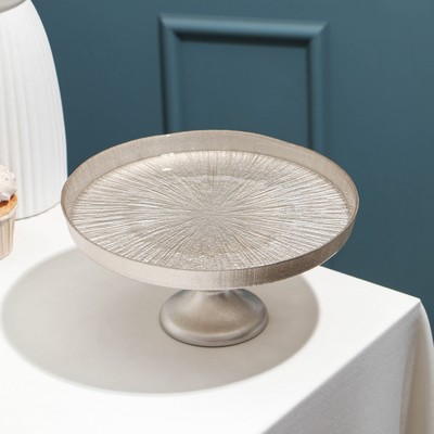 Блюдо на ножке «Кувшинка Нимфея», стеклянное, d=21 см