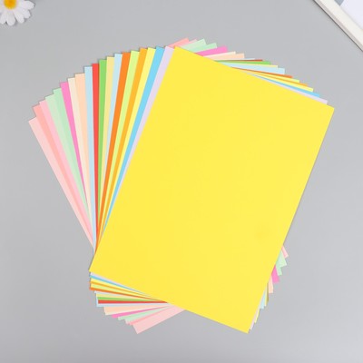 Тонированная цветная бумага "Абстракция" А4 (набор 20 листов) 20 цветов, плотность 80 гр/м2