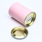 Тубус 73×110 мм (90 мм внутренняя высота), картон, металлическая крышка розовый - Фото 3