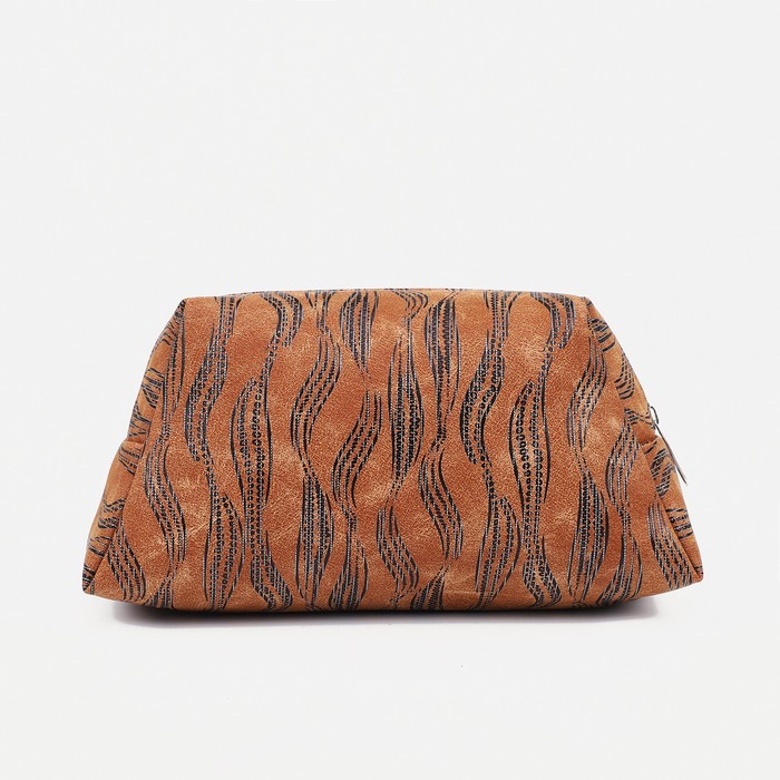 Косметичка на молнии, цвет коричневый 37406