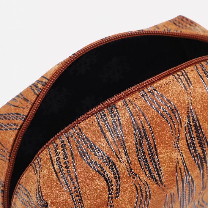 Косметичка на молнии, цвет коричневый 37406