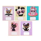 Комплект тетрадей из 10 штук, 12 листов в крупную клетку Calligrata "Милашки с бантиком", обложка мелованная бумага, ВД-лак, блок офсет, 5 видов по 2 штуки - фото 24399352