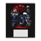 Комплект тетрадей из 10 штук, 12 листов в линию Calligrata "Мотоциклист", обложка мелованная бумага, ВД-лак, блок №2, белизна 75% (серые листы), 5 видов по 2 штуки - фото 23711827