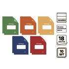Комплект тетрадей из 10 штук, 18 листов в линейку "Однотонная Классика с уголком. Эконом", обложка мелованный картон, ВД-лак, блок №2 (серые листы) - фото 919713