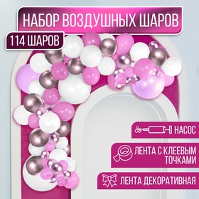 Воздушные шары для фотозоны «Для девочки», набор 114 шт.