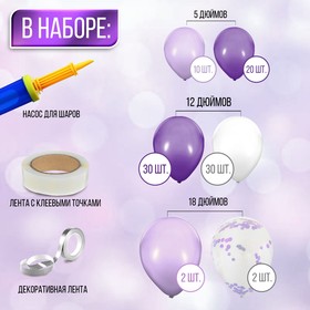 

Набор воздушных шаров для фотозоны «Сиреневая мечта», набор 95 шт.