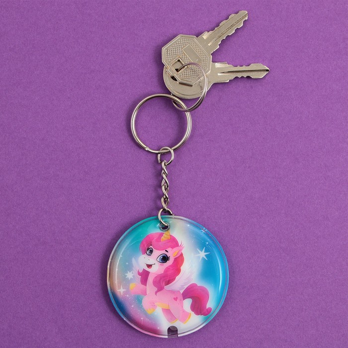 Брелок с фонариком "Единорожек", 5 х 5 см 9550400