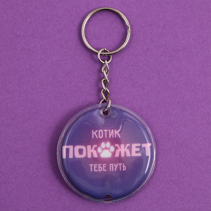 Брелок с фонариком "Котик покажет твой путь", 5 х 5 см 9550401