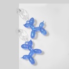 Серьги пластик «Собачка» из воздушного шара, цвет бензиновый - Фото 3