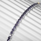 Браслет «Лёд» 1 ряд, цвет сиреневый в серебре, 7 см - фото 22503072