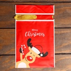 Пакет полиэтиленовый подарочный новогодний «Олень», с завязками, 15×23 см 9656636